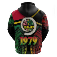 Vanuatu Constitution Day Zip Hoodie Polynesian Tattoo and Pig Tusk Since 1979 LT03 - Polynesian Pride