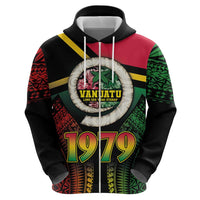 Vanuatu Constitution Day Zip Hoodie Polynesian Tattoo and Pig Tusk Since 1979 LT03 - Polynesian Pride