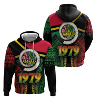 Vanuatu Constitution Day Zip Hoodie Polynesian Tattoo and Pig Tusk Since 1979 LT03 - Polynesian Pride