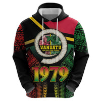 Vanuatu Constitution Day Zip Hoodie Polynesian Tattoo and Pig Tusk Since 1979 LT03 - Polynesian Pride