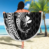 Aloha Hawaii Hammerhead Shark Beach Blanket Black Kakau and Polynesian Tattoo LT03 - Polynesian Pride
