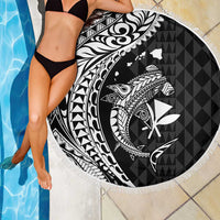 Aloha Hawaii Hammerhead Shark Beach Blanket Black Kakau and Polynesian Tattoo LT03 - Polynesian Pride