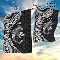 Aloha Hawaii Hammerhead Shark Garden Flag Black Kakau and Polynesian Tattoo LT03 - Polynesian Pride