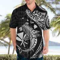 Aloha Hawaii Hammerhead Shark Hawaiian Shirt Black Kakau and Polynesian Tattoo LT03 - Polynesian Pride