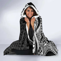 Aloha Hawaii Hammerhead Shark Hooded Blanket Black Kakau and Polynesian Tattoo LT03 - Polynesian Pride