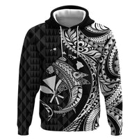 Aloha Hawaii Hammerhead Shark Zip Hoodie Black Kakau and Polynesian Tattoo LT03 Pullover Hoodie Black - Polynesian Pride