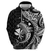 Aloha Hawaii Hammerhead Shark Zip Hoodie Black Kakau and Polynesian Tattoo LT03 - Polynesian Pride