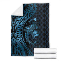 Aloha Hawaii Hammerhead Shark Blanket Blue Kakau and Polynesian Tattoo LT03 - Polynesian Pride