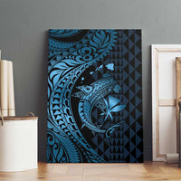 Aloha Hawaii Hammerhead Shark Canvas Wall Art Blue Kakau and Polynesian Tattoo LT03 - Polynesian Pride