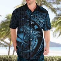 Aloha Hawaii Hammerhead Shark Hawaiian Shirt Blue Kakau and Polynesian Tattoo LT03 - Polynesian Pride