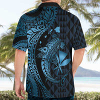 Aloha Hawaii Hammerhead Shark Hawaiian Shirt Blue Kakau and Polynesian Tattoo LT03 - Polynesian Pride