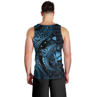 Aloha Hawaii Hammerhead Shark Men Tank Top Blue Kakau and Polynesian Tattoo LT03 - Polynesian Pride