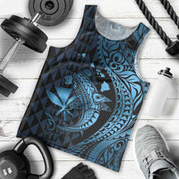 Aloha Hawaii Hammerhead Shark Men Tank Top Blue Kakau and Polynesian Tattoo LT03 - Polynesian Pride