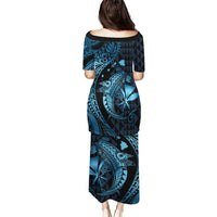Aloha Hawaii Hammerhead Shark Puletasi Blue Kakau and Polynesian Tattoo LT03 - Polynesian Pride