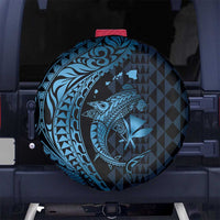 Aloha Hawaii Hammerhead Shark Spare Tire Cover Blue Kakau and Polynesian Tattoo LT03 - Polynesian Pride