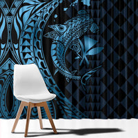 Aloha Hawaii Hammerhead Shark Window Curtain Blue Kakau and Polynesian Tattoo LT03 - Polynesian Pride