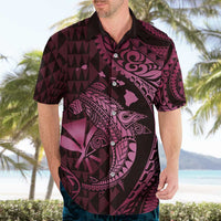 Aloha Hawaii Hammerhead Shark Hawaiian Shirt Pink Kakau and Polynesian Tattoo LT03 - Polynesian Pride