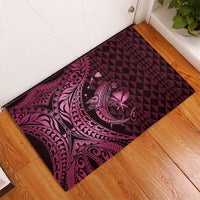 Aloha Hawaii Hammerhead Shark Rubber Doormat Pink Kakau and Polynesian Tattoo LT03 - Polynesian Pride