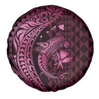 Aloha Hawaii Hammerhead Shark Spare Tire Cover Pink Kakau and Polynesian Tattoo LT03 - Polynesian Pride