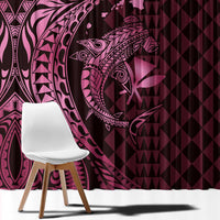 Aloha Hawaii Hammerhead Shark Window Curtain Pink Kakau and Polynesian Tattoo LT03 - Polynesian Pride