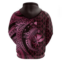 Aloha Hawaii Hammerhead Shark Zip Hoodie Pink Kakau and Polynesian Tattoo LT03 - Polynesian Pride