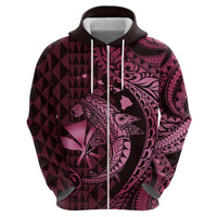 Aloha Hawaii Hammerhead Shark Zip Hoodie Pink Kakau and Polynesian Tattoo LT03 - Polynesian Pride