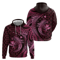 Aloha Hawaii Hammerhead Shark Zip Hoodie Pink Kakau and Polynesian Tattoo LT03 - Polynesian Pride