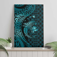 Aloha Hawaii Hammerhead Shark Canvas Wall Art Turquoise Kakau and Polynesian Tattoo LT03 - Polynesian Pride