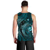 Aloha Hawaii Hammerhead Shark Men Tank Top Turquoise Kakau and Polynesian Tattoo LT03 - Polynesian Pride