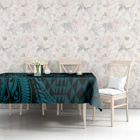 Aloha Hawaii Hammerhead Shark Tablecloth Turquoise Kakau and Polynesian Tattoo LT03 - Polynesian Pride