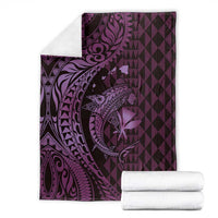 Aloha Hawaii Hammerhead Shark Blanket Purple Kakau and Polynesian Tattoo LT03 - Polynesian Pride