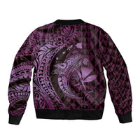 Aloha Hawaii Hammerhead Shark Bomber Jacket Purple Kakau and Polynesian Tattoo LT03