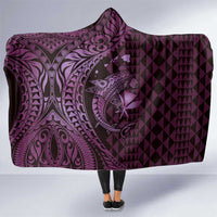 Aloha Hawaii Hammerhead Shark Hooded Blanket Purple Kakau and Polynesian Tattoo LT03 One Size Purple - Polynesian Pride