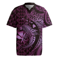 Aloha Hawaii Hammerhead Shark Rugby Jersey Purple Kakau and Polynesian Tattoo LT03 Purple - Polynesian Pride