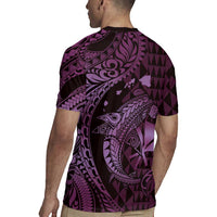Aloha Hawaii Hammerhead Shark Rugby Jersey Purple Kakau and Polynesian Tattoo LT03 - Polynesian Pride