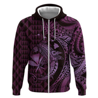 Aloha Hawaii Hammerhead Shark Zip Hoodie Purple Kakau and Polynesian Tattoo LT03 Zip Hoodie Purple - Polynesian Pride