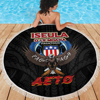 American Samoa Fautasi Beach Blanket Pago Pago Aeto and Iseula o le Moana of Fagatogo Black Color - Polynesian Pride
