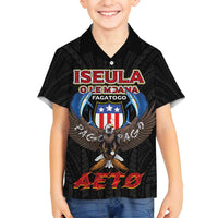 American Samoa Fautasi Family Matching Puletasi and Hawaiian Shirt Pago Pago Aeto and Iseula o le Moana of Fagatogo Black Color - Polynesian Pride