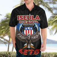 American Samoa Fautasi Hawaiian Shirt Pago Pago Aeto and Iseula o le Moana of Fagatogo Black Color - Polynesian Pride