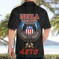 American Samoa Fautasi Hawaiian Shirt Pago Pago Aeto and Iseula o le Moana of Fagatogo Black Color - Polynesian Pride