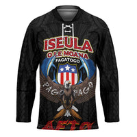American Samoa Fautasi Hockey Jersey Pago Pago Aeto and Iseula o le Moana of Fagatogo Black Color - Polynesian Pride