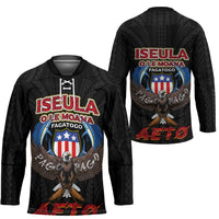 American Samoa Fautasi Hockey Jersey Pago Pago Aeto and Iseula o le Moana of Fagatogo Black Color - Polynesian Pride