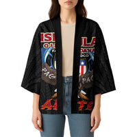 American Samoa Fautasi Kimono Pago Pago Aeto and Iseula o le Moana of Fagatogo Black Color - Polynesian Pride