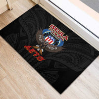 American Samoa Fautasi Rubber Doormat Pago Pago Aeto and Iseula o le Moana of Fagatogo Black Color - Polynesian Pride
