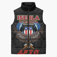 American Samoa Fautasi Sleeveless Puffer Jacket Pago Pago Aeto and Iseula o le Moana of Fagatogo Black Color - Polynesian Pride