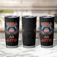 American Samoa Fautasi Tumbler Cup Pago Pago Aeto and Iseula o le Moana of Fagatogo Black Color - Polynesian Pride