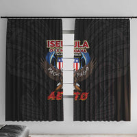 American Samoa Fautasi Window Curtain Pago Pago Aeto and Iseula o le Moana of Fagatogo Black Color - Polynesian Pride