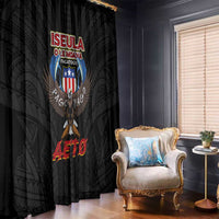 American Samoa Fautasi Window Curtain Pago Pago Aeto and Iseula o le Moana of Fagatogo Black Color - Polynesian Pride