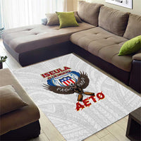 American Samoa Fautasi Area Rug Pago Pago Aeto and Iseula o le Moana of Fagatogo White Color - Polynesian Pride