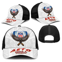 American Samoa Fautasi Baseball Net Cap Pago Pago Aeto and Iseula o le Moana of Fagatogo White Color - Polynesian Pride